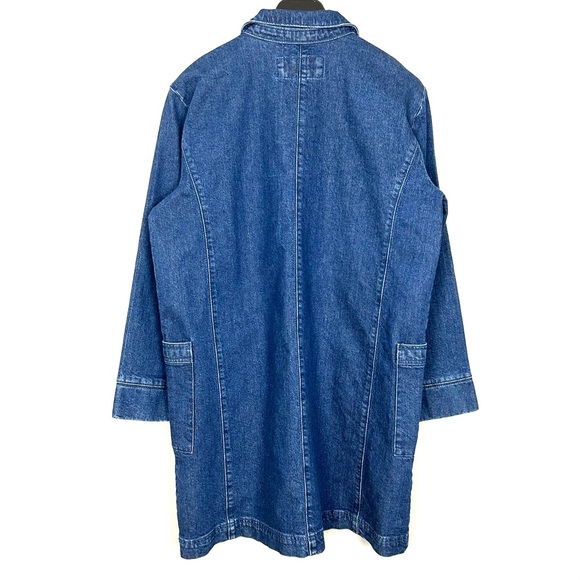 LOFT Denim Pocket Shift Dress Women’s Size XL Boho Western Rodeo Festival Cotton - Picture 7 of 11